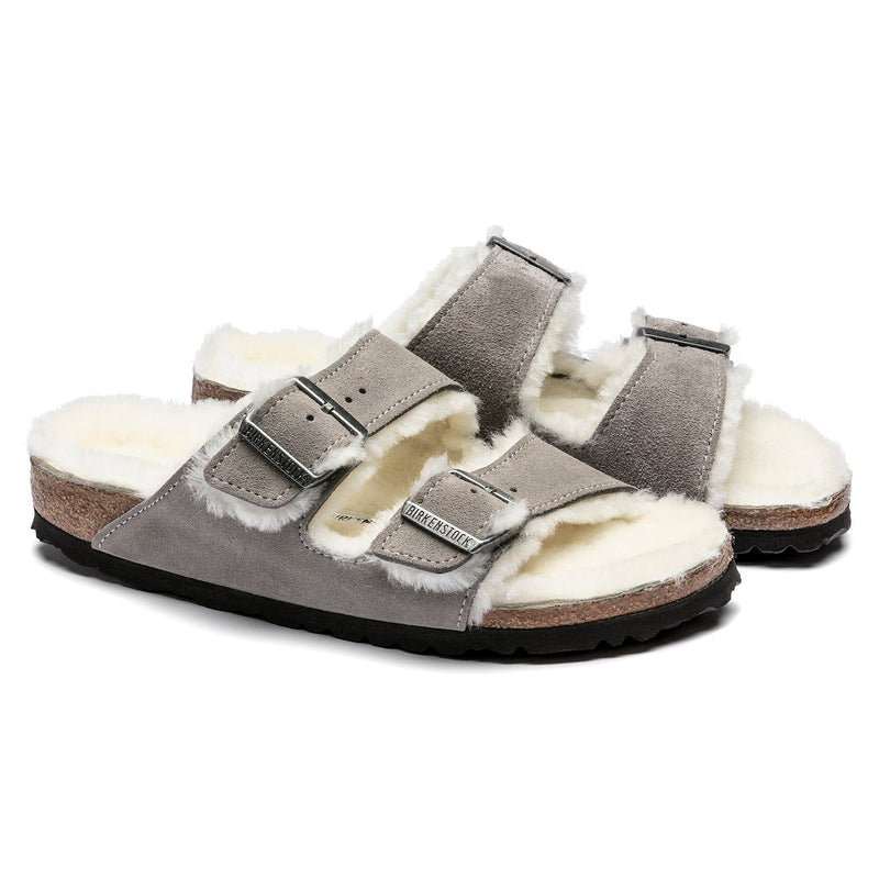 Birkenstock Women's Arizona Shearling Suede Leather Sandal | Hiline Sport