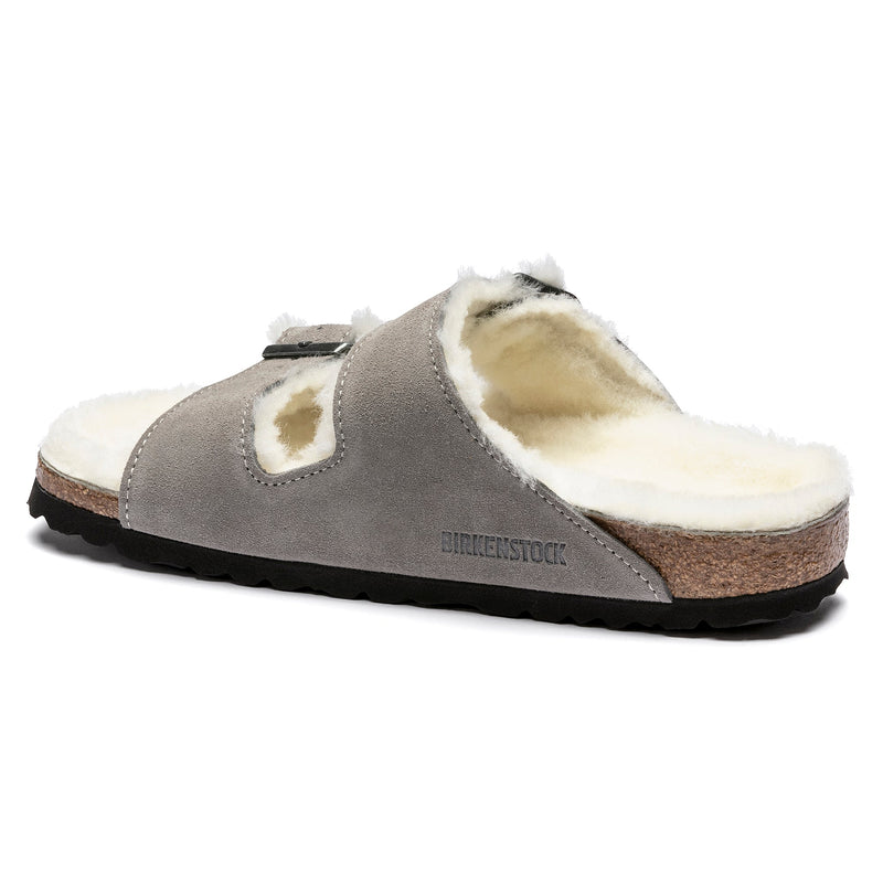 Birkenstock Women's Arizona Shearling Suede Leather Sandal | Hiline Sport