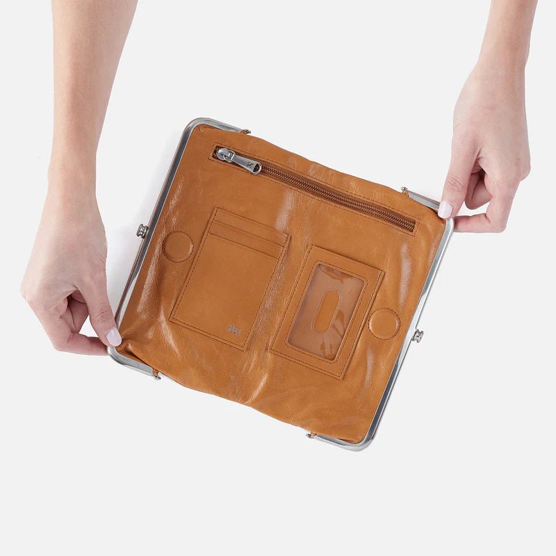 Hobo Lauren In Polished Leather Clutch Wallet | Hiline Sport