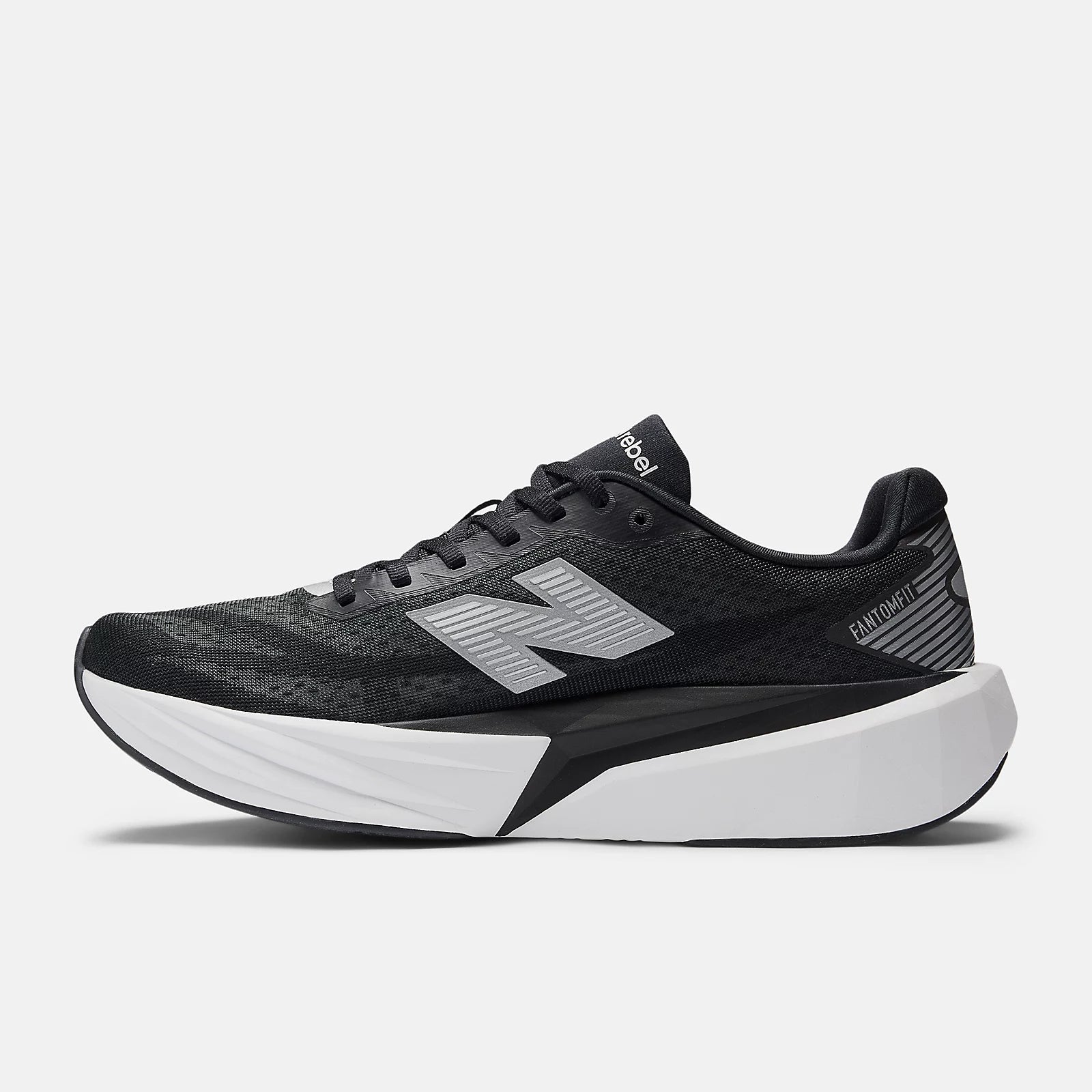 New Balance Men's FuelCell Rebel V5 Running Shoe - Black with NB 103 White and White