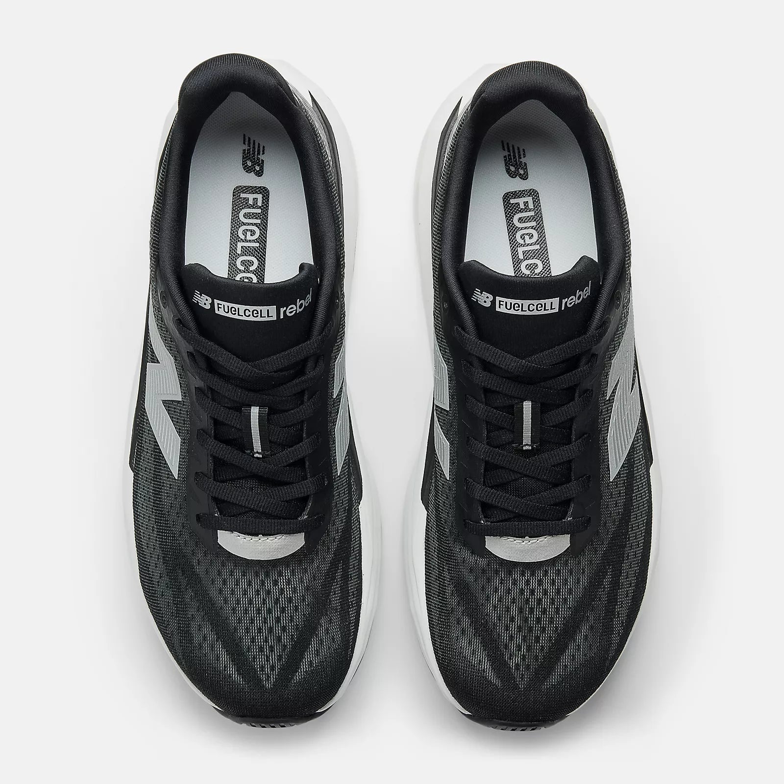 New Balance Men's FuelCell Rebel V5 Running Shoe - Black with Silver Metallic and White