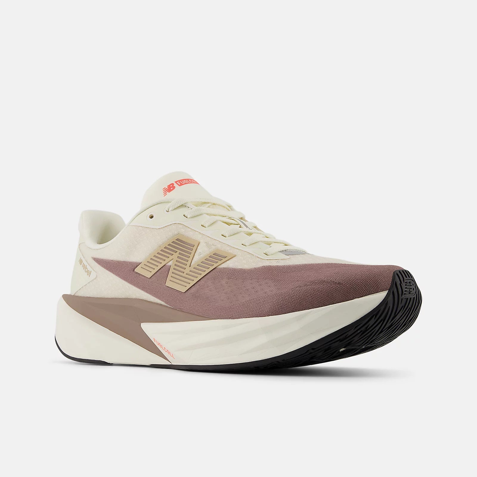New Balance Men's FuelCell Rebel V5 Running Shoe - Angora with Earth Shadow and Sea Salt