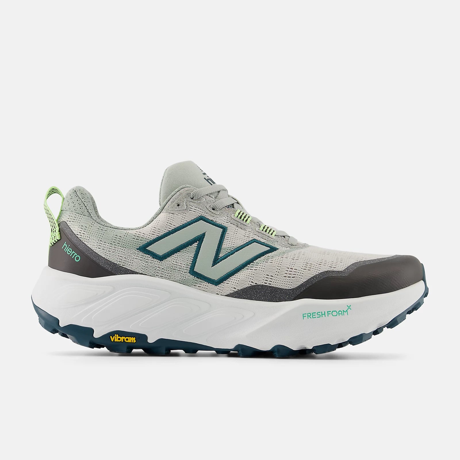 New Balance Men's Fresh Foam X Hierro V9 Shoes - Grey Matter with Medusa Green
