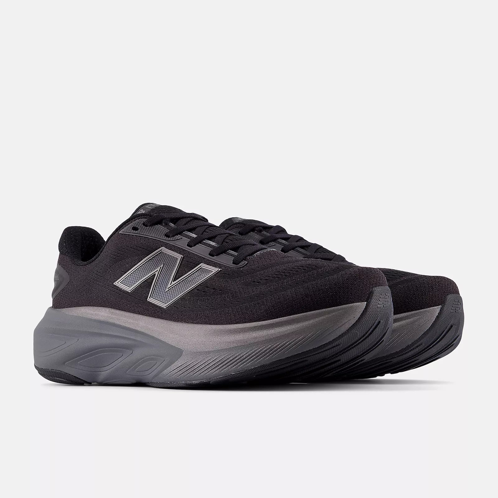 New Balance Men's Fresh Foam X More v6 Cushioned Running Shoe - Black with Castlerock and Black Metallic