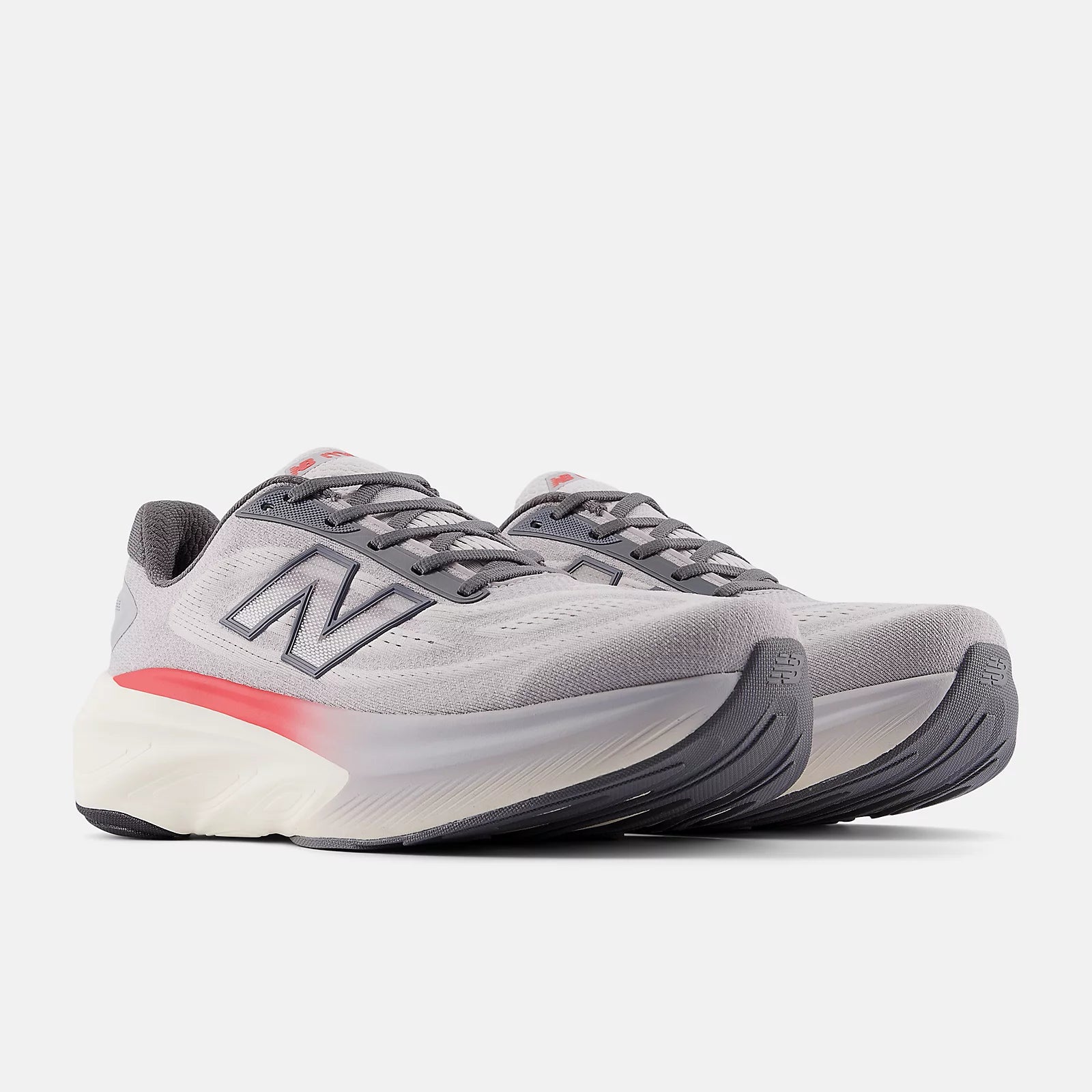 New Balance Men's Fresh Foam X More v6 Cushioned Running Shoe - Grey Matter with True Red and Castlerock