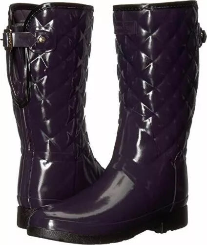 Hunter Women's Refined Short Quilted Gloss Rain Boot