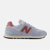 New Balance Unisex 574 Lightweight Sneaker - Oxford Blue with Apricot Orange