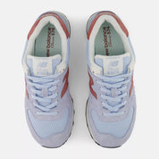 New Balance Unisex 574 Lightweight Sneaker - Oxford Blue with Apricot Orange