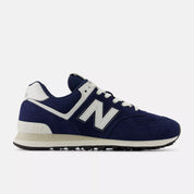 New Balance Unisex 574 V2 Varsity Suede Sneaker - Navy with Sea Salt