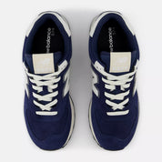 New Balance Unisex 574 V2 Varsity Suede Sneaker - Navy with Sea Salt