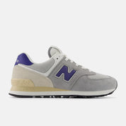 New Balance Unisex 574 Varsity Suede Sneaker - Slate Grey with Rain Cloud