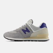 New Balance Unisex 574 Varsity Suede Sneaker - Slate Grey with Rain Cloud