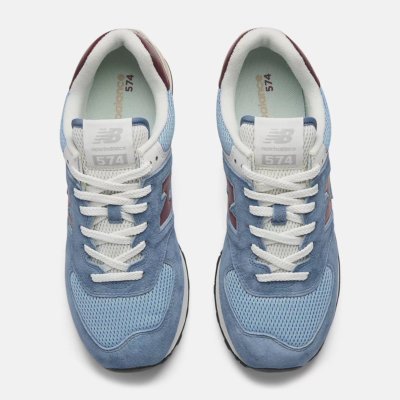 New Balance Unisex 574 Varsity Suede Sneaker - Shoreline Blue with Stillwater