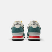 New Balance Unisex 574 V2 Varsity Suede Sneaker - New Spruce / Sea Salt