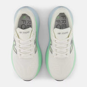 New Balance Women's Fresh Foam X More v6 Cushioned Running Shoe - Sea Salt with Lab Green and Frosted Glass