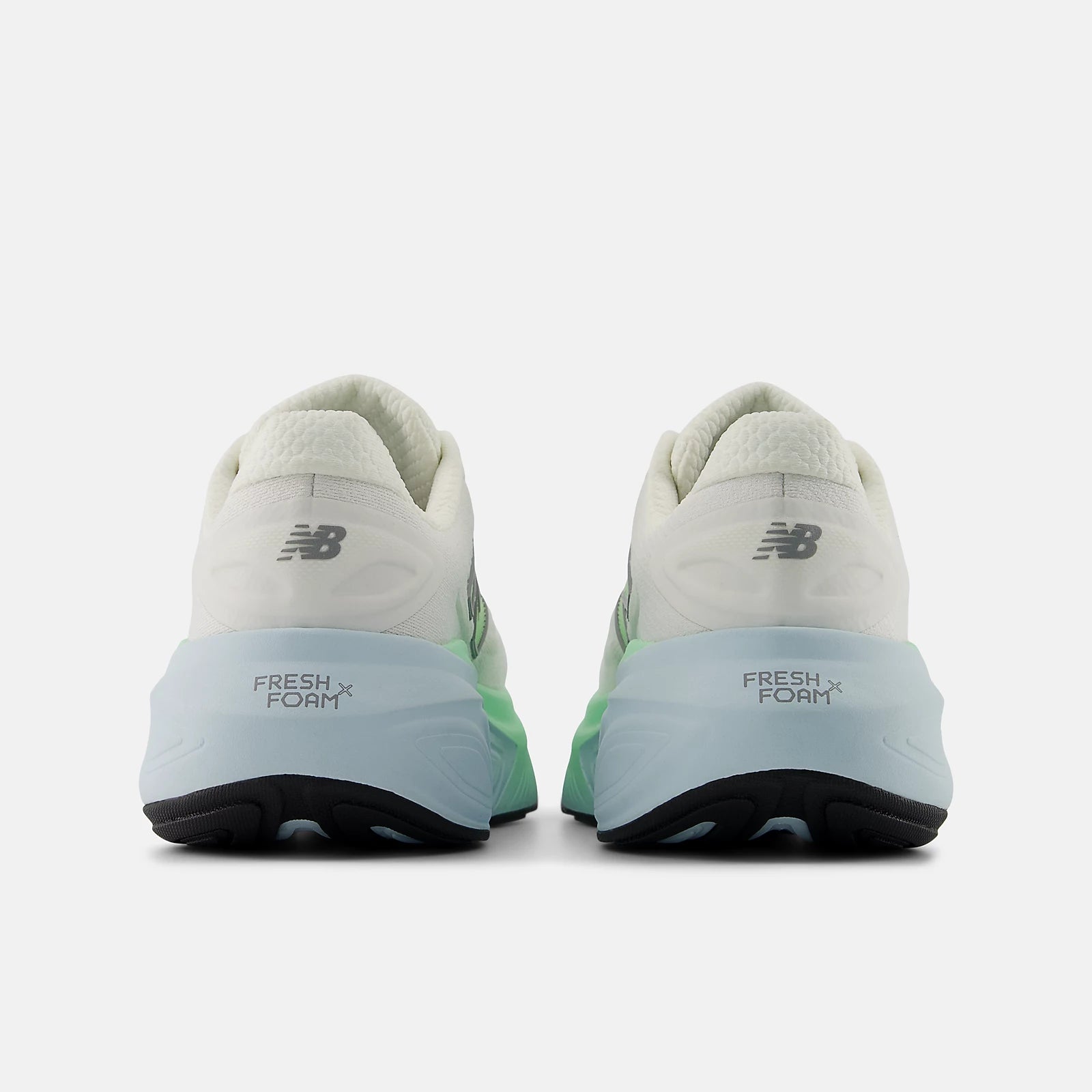 New Balance Women's Fresh Foam X More v6 Cushioned Running Shoe - Sea Salt with Lab Green and Frosted Glass