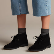 Clarks Women's Desert Boot Black Suede