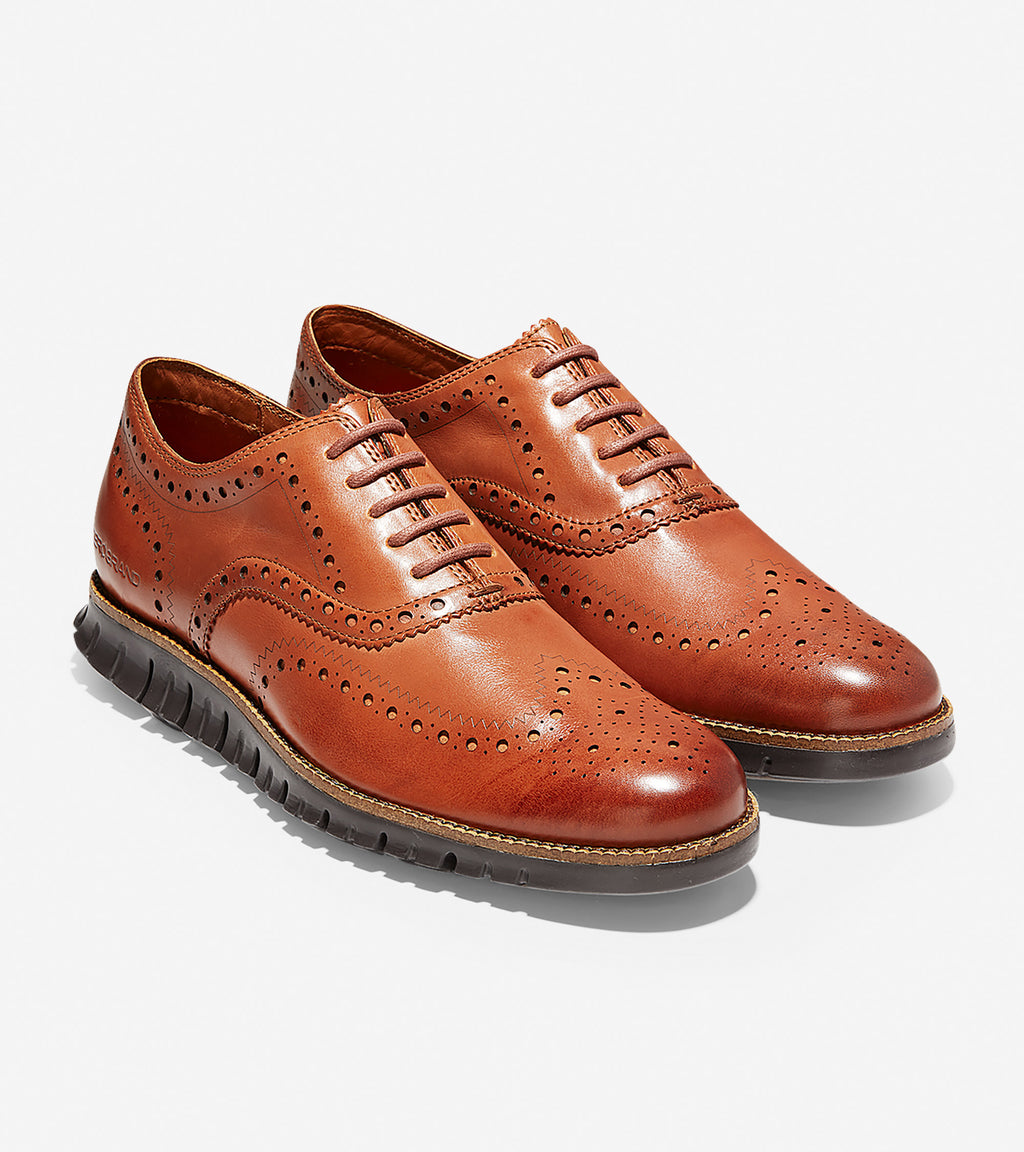 Cole Haan Men's ZERØGRAND Wingtip Oxford British Tan/Java