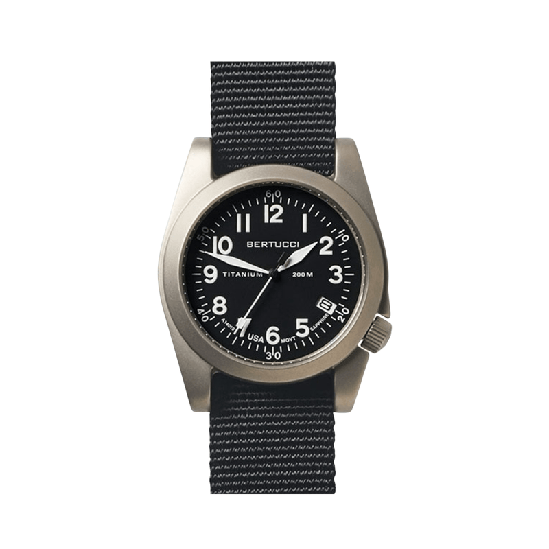 Bertucci A-2T Mens Black Dial Nylon Band Swiss Quartz Watch