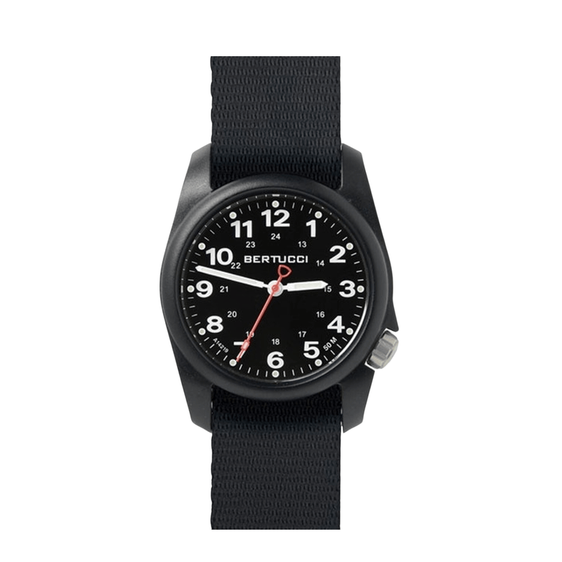 Bertucci A-2T Mens Black Dial Nylon Band Swiss Quartz Watch
