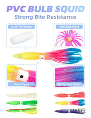 Bluewing Walker 36" Fishing Spreader Bar with 6" Floating Squids - Rainbow | Hiline Sport