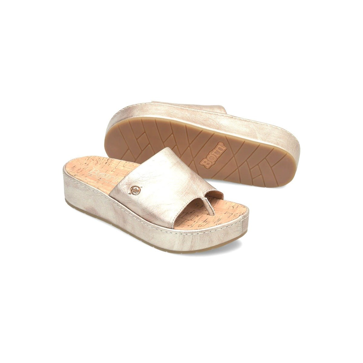 Born Women's Sharr Metallic Leather Platform Thong Sandals - Hiline Sport -