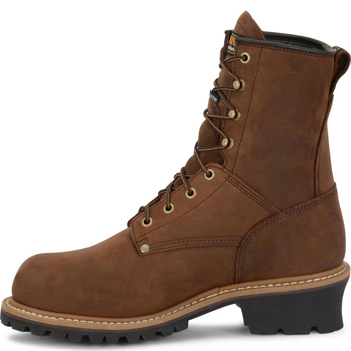 Carolina Men's Elm 8" Soft Toe Insulated Waterproof Leather Logger Boot - Hiline Sport -