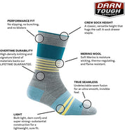Darn Tough Vermont Women's Starboard Crew Lightweight Socks - Hiline Sport -