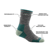 Darn Tough Women's Hiker Micro Crew Midweight Hiking Sock | Hiline Sport