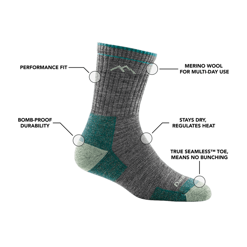 Darn Tough Women's Hiker Micro Crew Midweight Hiking Sock | Hiline Sport