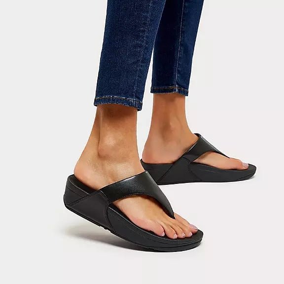 Fitflop Women's LULU Leather Toe-Post Flip Flop Slippers - Hiline Sport -