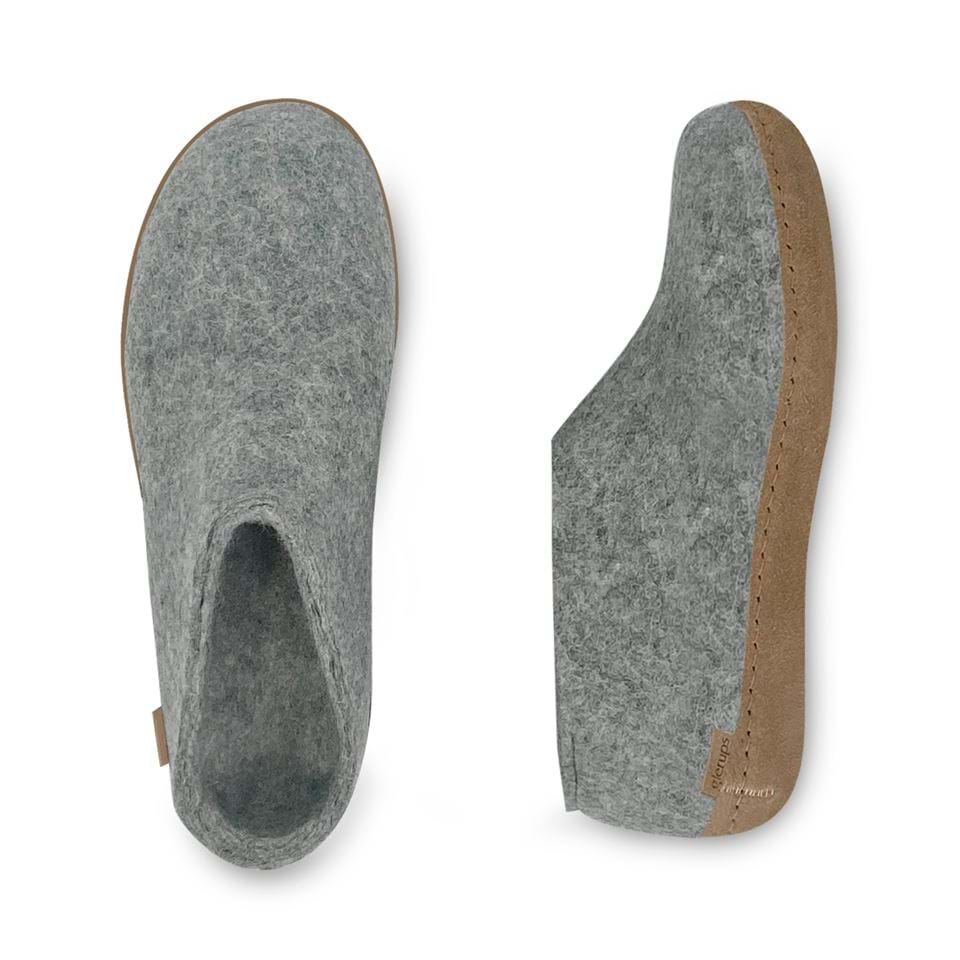 Glerups Unisex Natural Wool with Leather Sole Shoe - Hiline Sport -