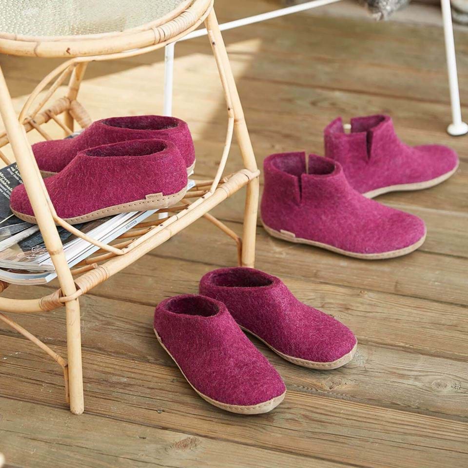 Glerups Unisex Natural Wool with Leather Sole Shoe - Hiline Sport -