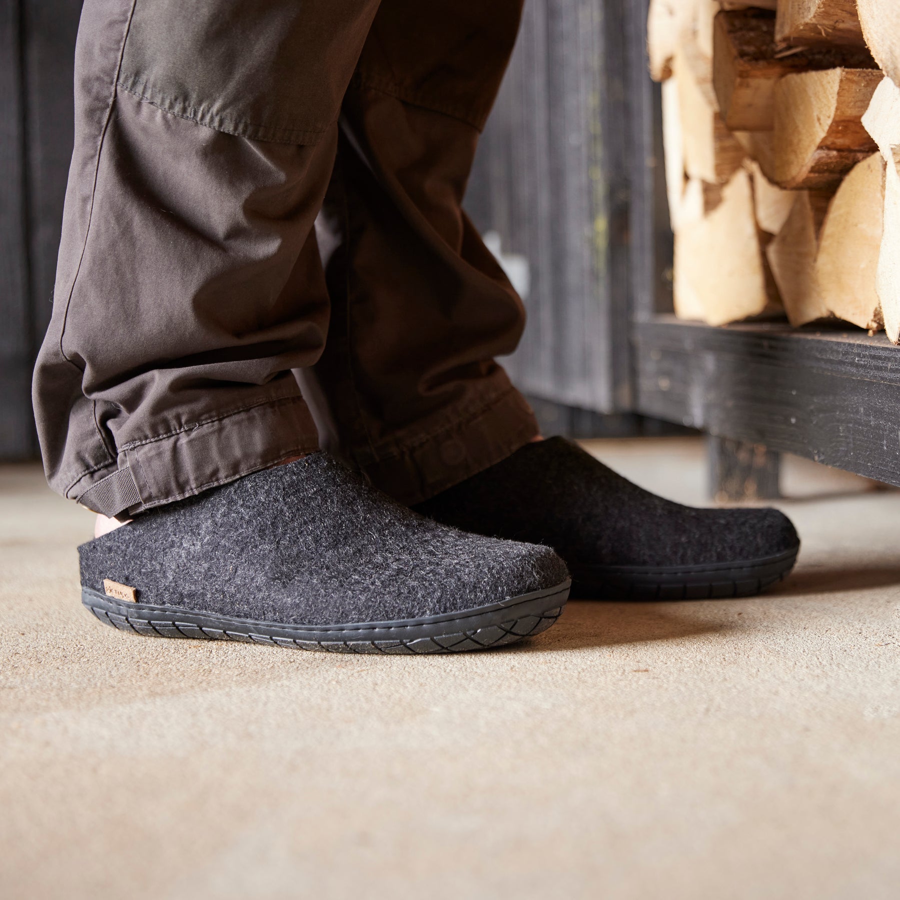 Glerups Unisex Natural Wool with Natural Rubber Sole Slip-On - Hiline Sport -