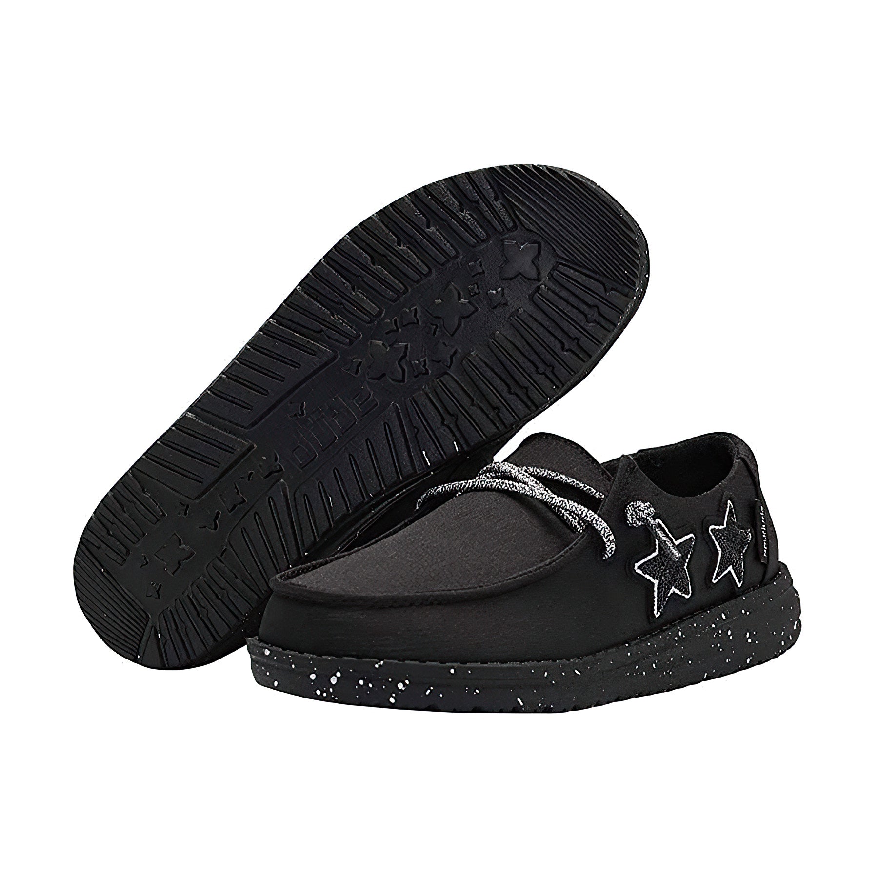 Hey Dude Wendy Sox Micro Total Black Loafers Slip-Ons