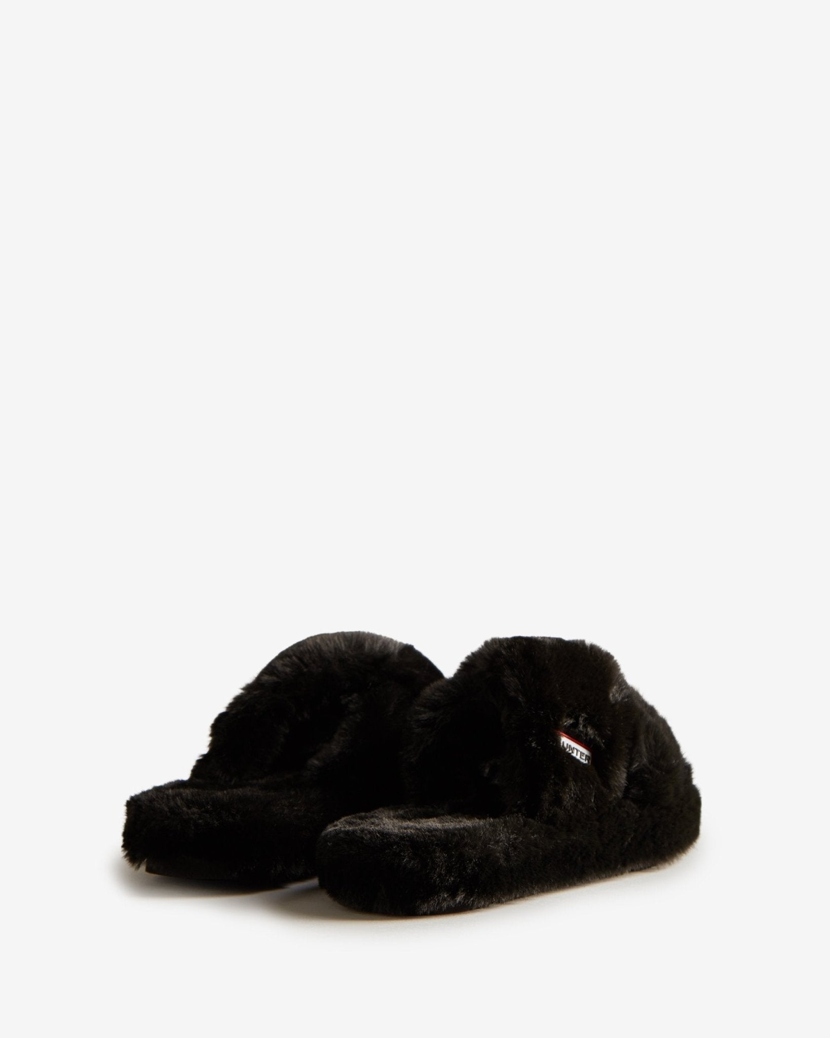 Hunter Women's Faux Fur Flatform Crossover Slide - Hiline Sport -