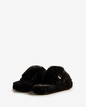 Hunter Women's Faux Fur Flatform Crossover Slide - Hiline Sport -