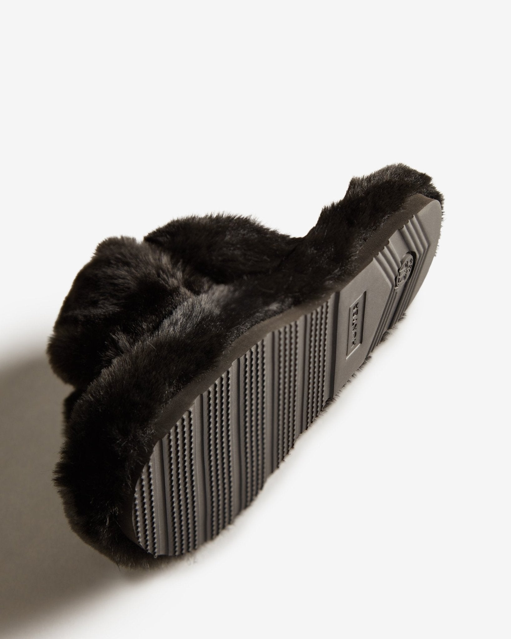 Hunter Women's Faux Fur Flatform Crossover Slide - Hiline Sport -