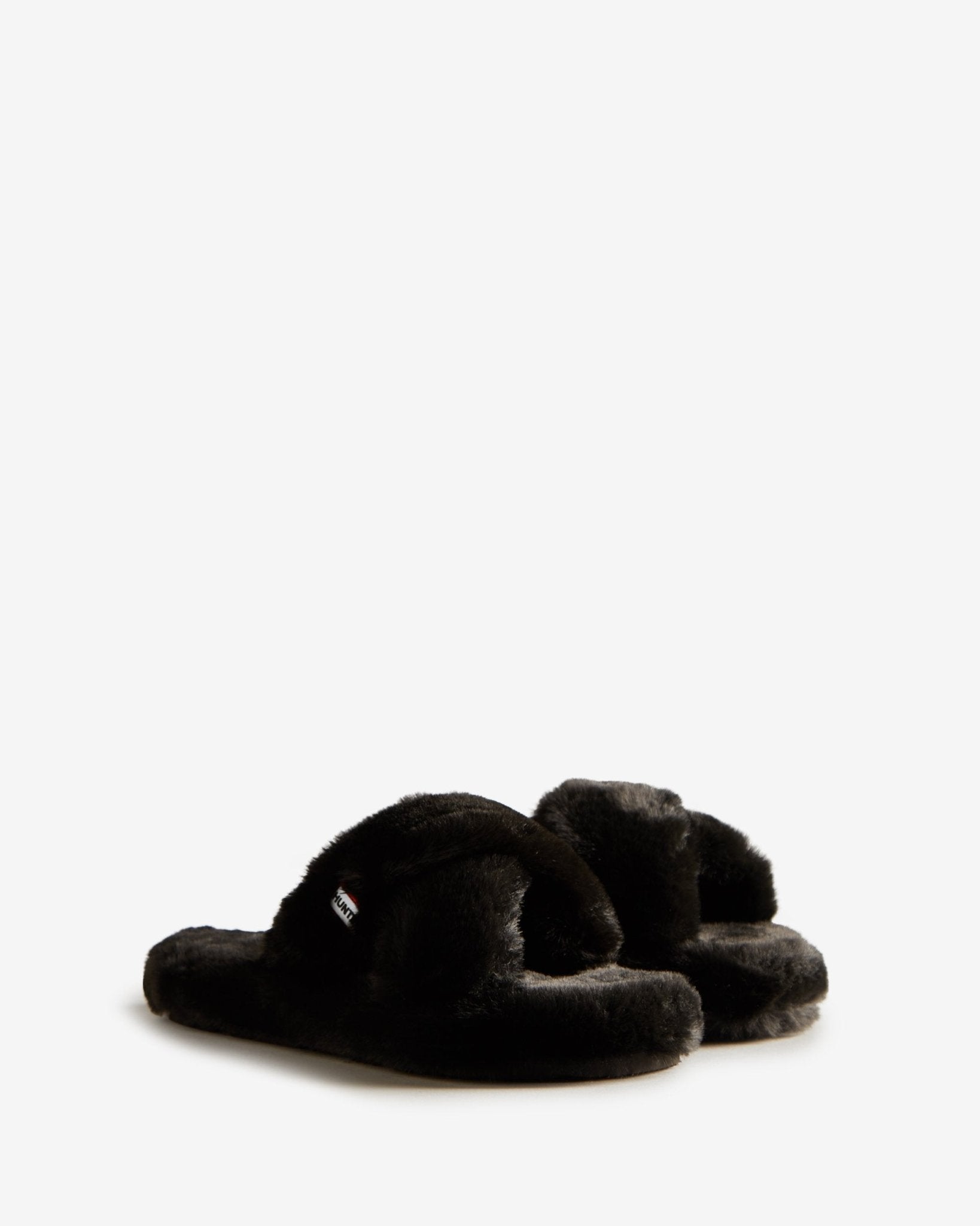 Hunter Women's Faux Fur Flatform Crossover Slide - Hiline Sport -