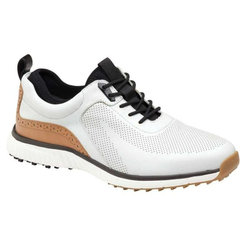 Johnston & Murphy Men's H1-Luxe Hybrid Golf Sneaker White Waterproof Full Grain Leather - Hiline Sport -