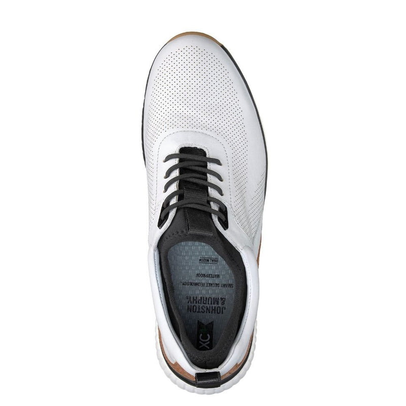 Johnston & Murphy Men's H1-Luxe Hybrid Golf Sneaker White Waterproof Full Grain Leather - Hiline Sport -