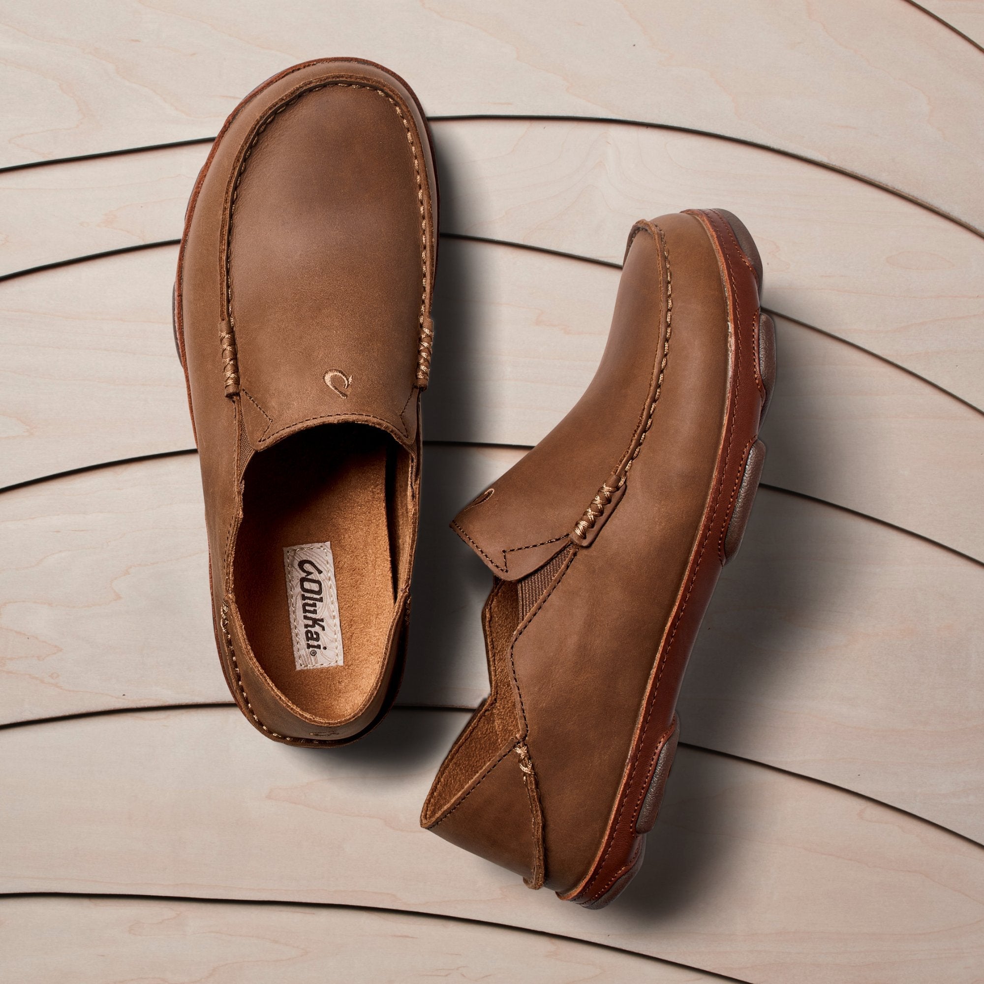 Olukai Men's Moloā Leather Slip-On Shoe - Hiline Sport -
