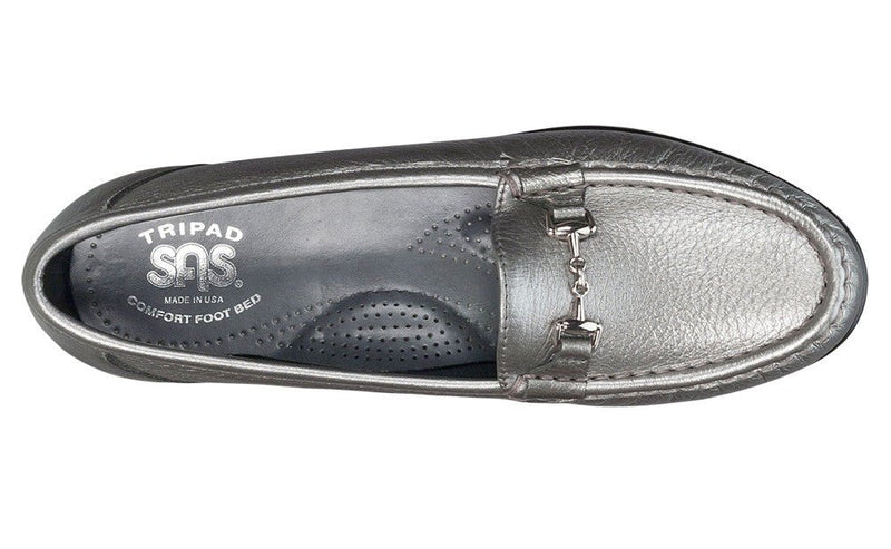 SAS Women's Metro-M Pewter Leather Loafer Tripad Comfort Shoe - Hiline Sport -
