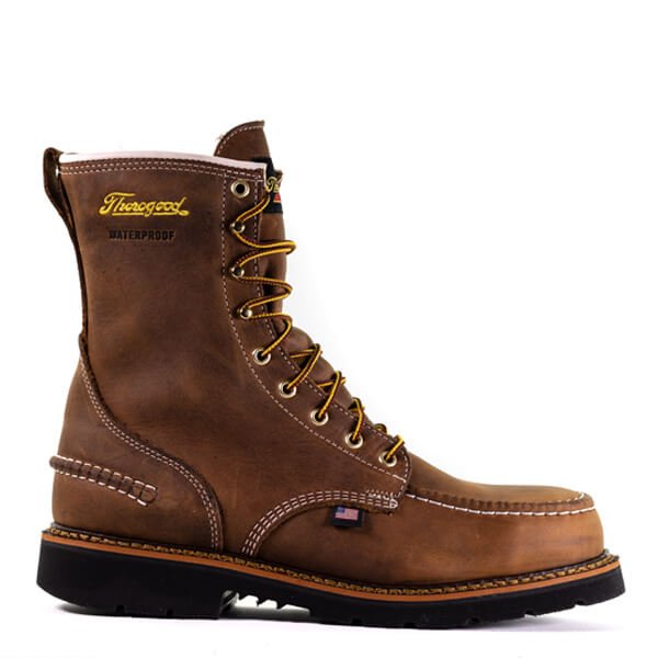Thorogood Men's 1957 Series - Waterproof Safety Toe - 8" Crazyhorse Moc Toe - Maxwear90™ Boot - Hiline Sport -