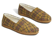 Toms Women's Alpargata Adult Leather Buckthorn with Plaid/Faux Shearling Shoe - Hiline Sport -