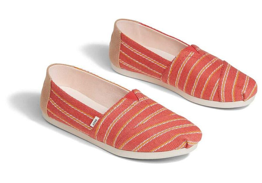 Toms Women's Alpargata Textured Stripe Slip On Shoe - Hiline Sport -