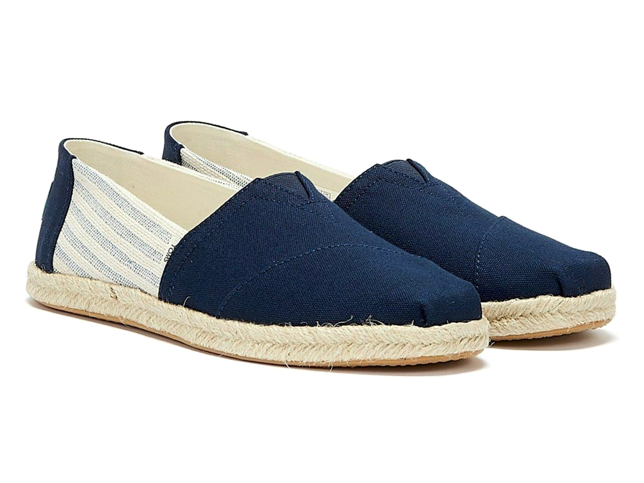 Toms Women's Alpargatas Ivy League Canvas Striped Slip On Shoe - Hiline Sport -
