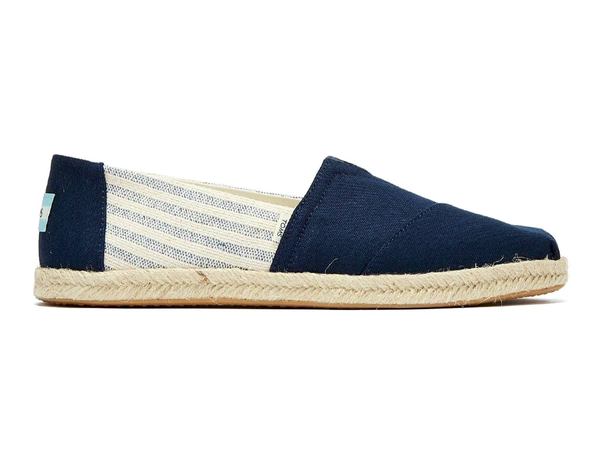 Toms Women's Alpargatas Ivy League Canvas Striped Slip On Shoe - Hiline Sport -