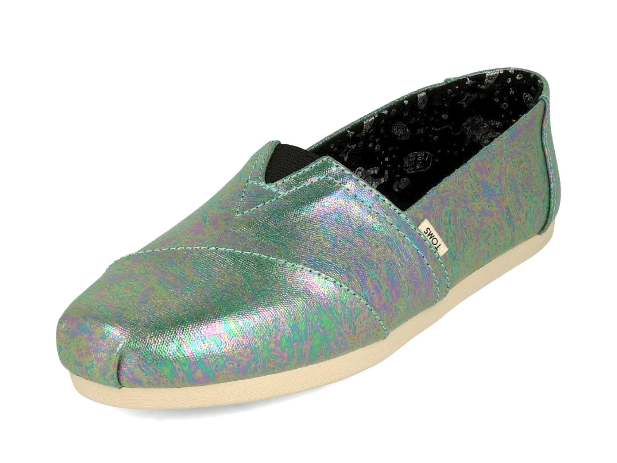 Toms Women's Classic Black Pearlized Metallic Canvas - Hiline Sport -